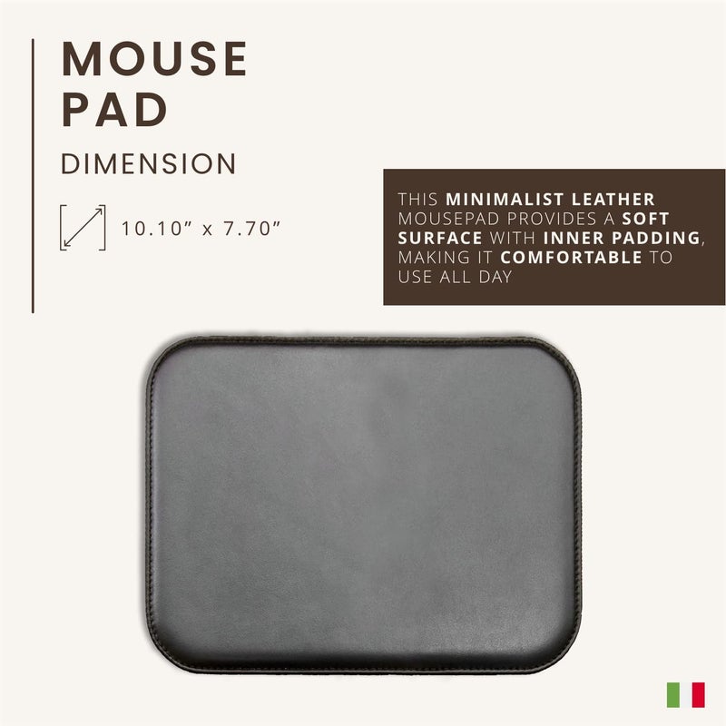 Maruse Italian Leather Mouse Pad for Home or Office Desktop, Handmade in Italy, Navy - Image 4